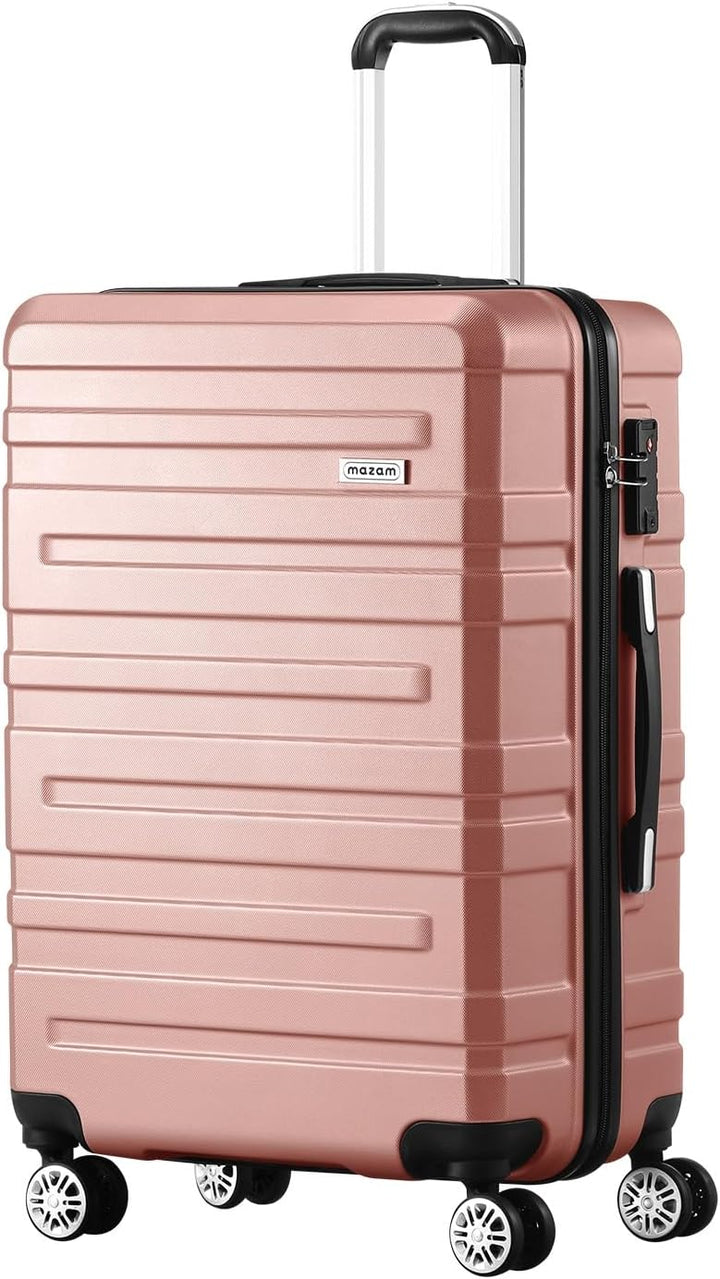 Zilveren 3-delige hardshell spinner kofferset met TSA-slot en slimme binnenindeling.