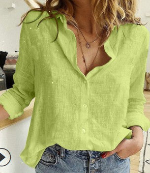 Groene zomerblouse voor dames, perfect voor een ontspannen dag.