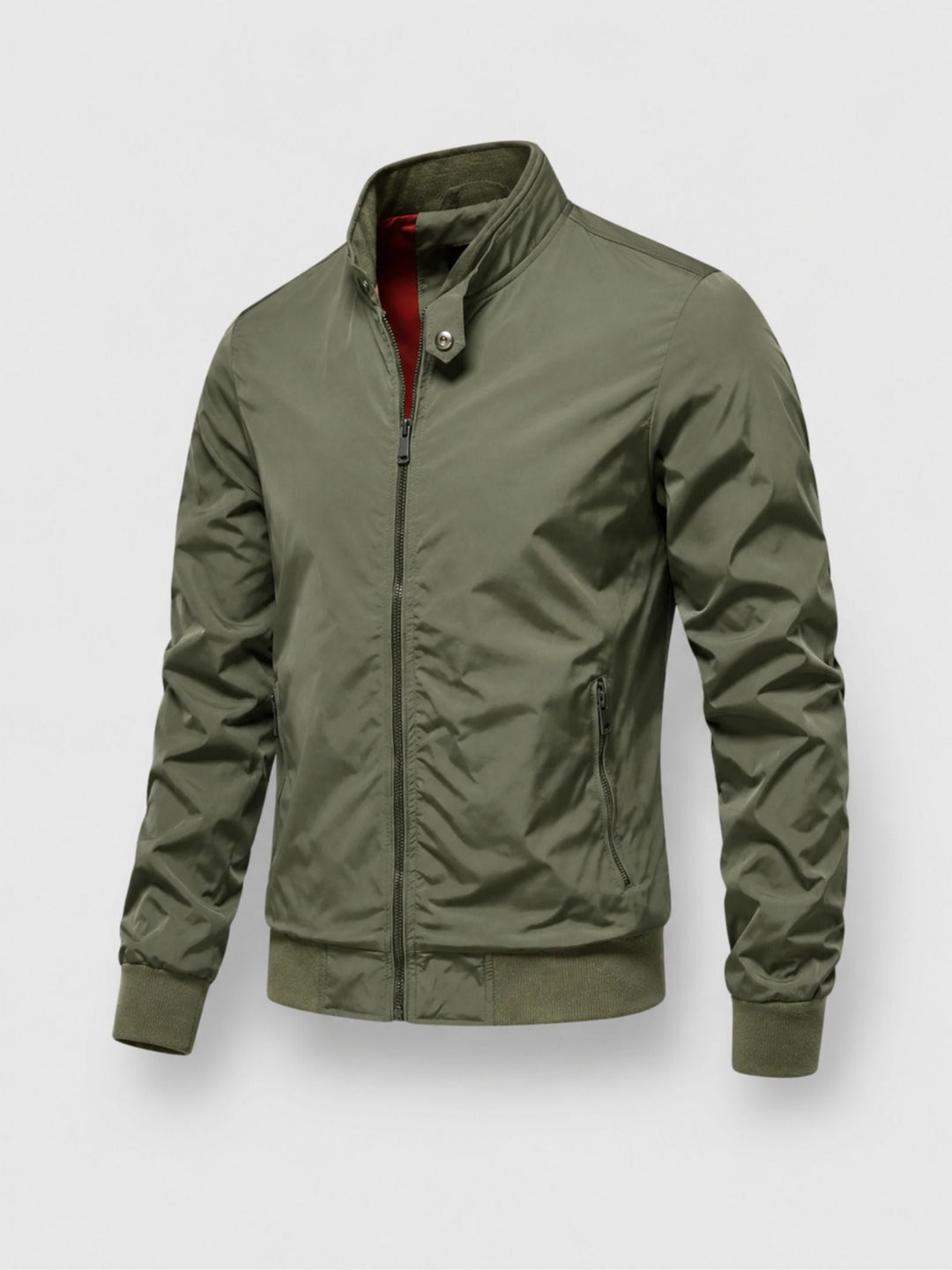Casual heren jas met hoge kraag voor frisse herfstdagen