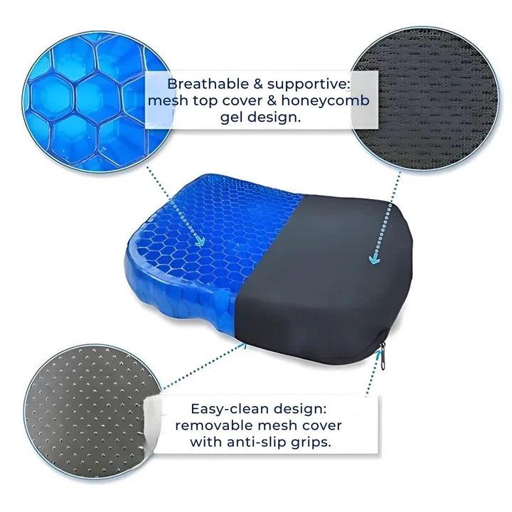 Ergonomisch zitkussen voor rugpijn en staartbeen ongemak, biedt superieur comfort en ondersteuning.