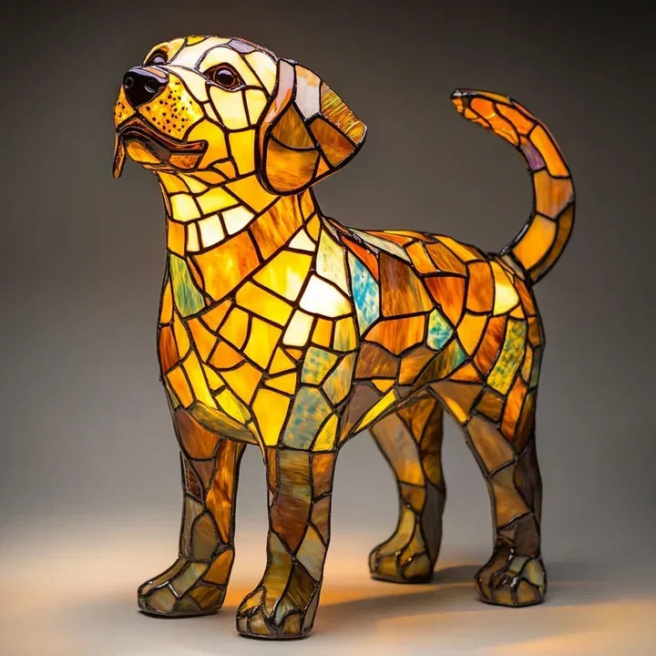 Een elegante Lumidog Schor lamp, perfect voor elke hondenliefhebber.