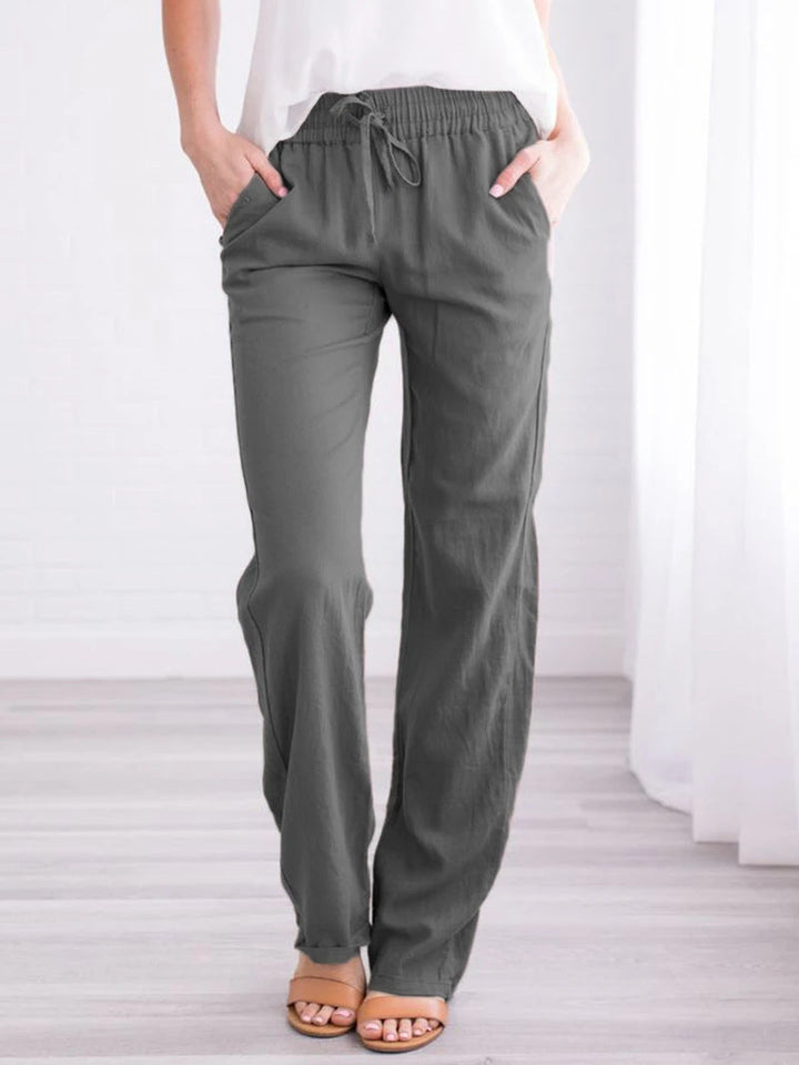 Dames luchtige casual broek in het grijs