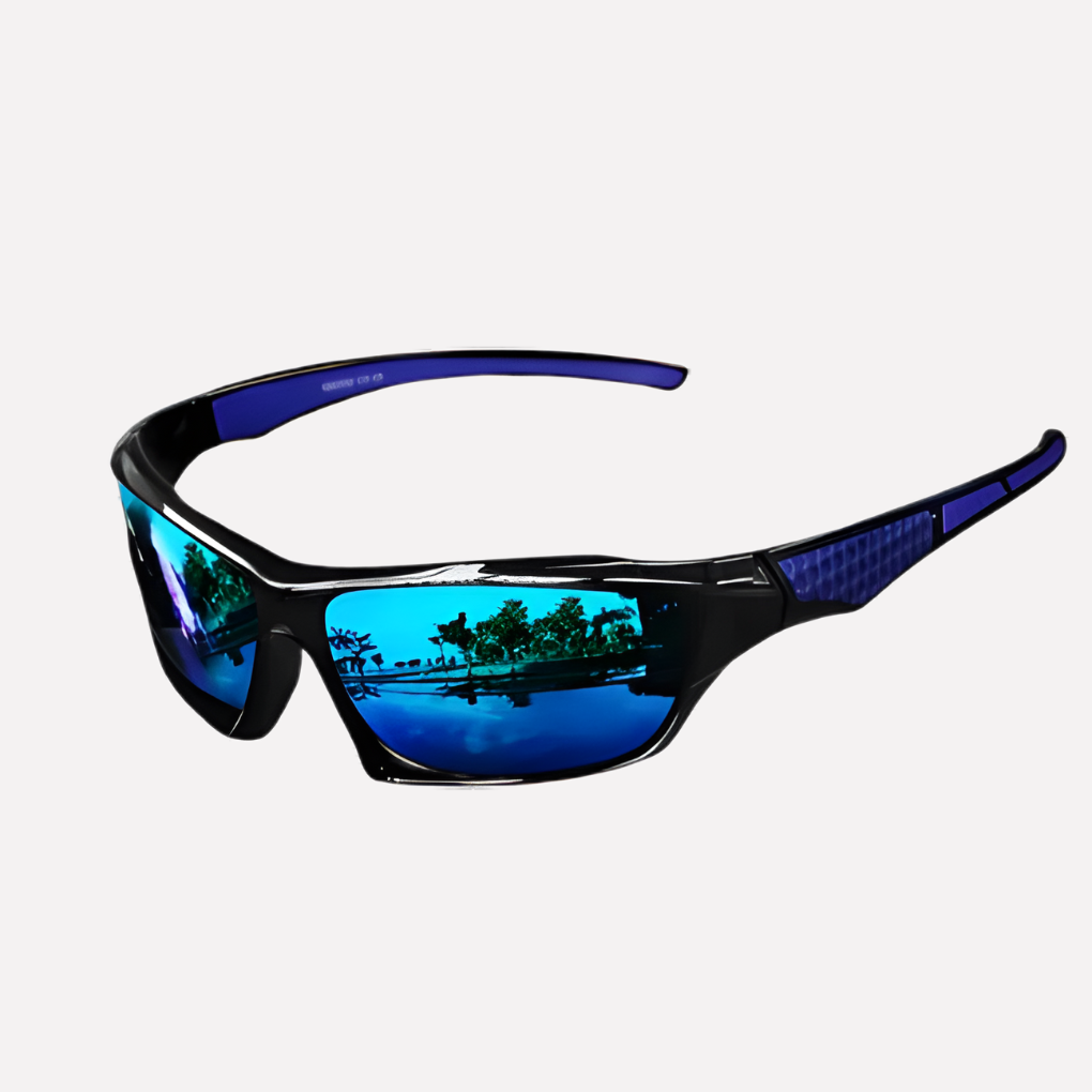 Sportieve UV400 zonnebril met blauwe gepolariseerde lenzen voor buitensporten