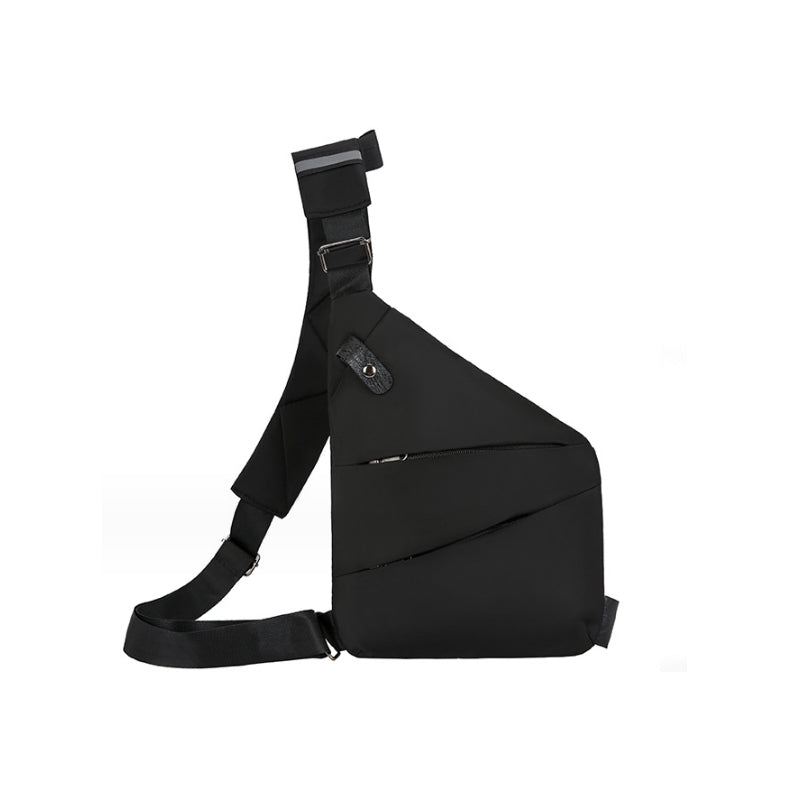 Lichtgewicht heren slingbag met anti-diefstal functionaliteit, georganiseerd voor reizen en dagelijks gebruik.
