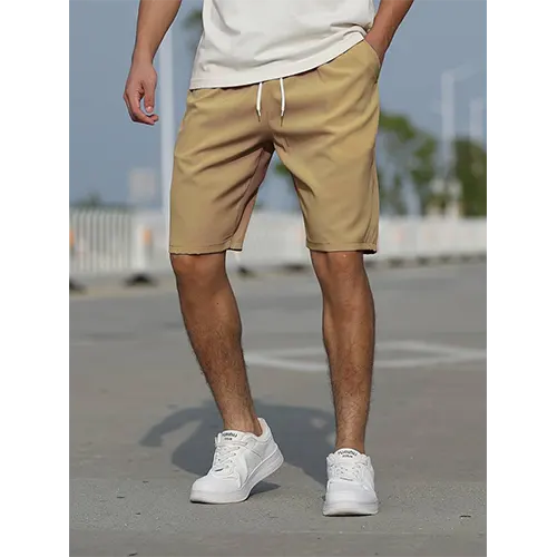 Comfortabele heren zomer short in kaki