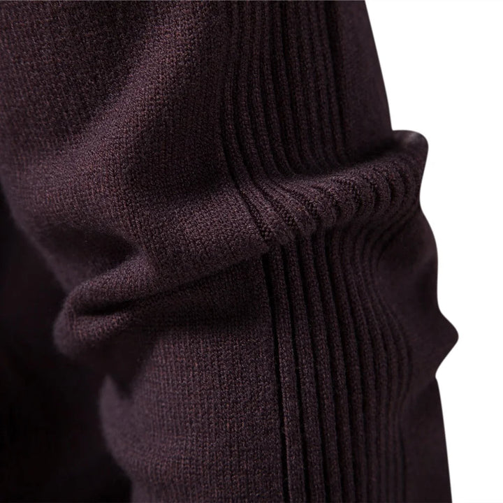 Groene heren coltrui met stijlvolle lage col, casual wintermode