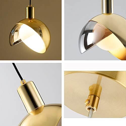 Hanglamp - Rokerig Glas & Goud