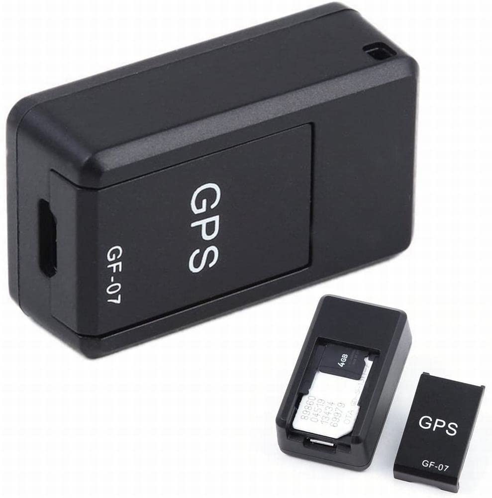 Een auto geparkeerd, gesimuleerd real-time gevolgd door de AutoSafe Mini GPS tracker via de app