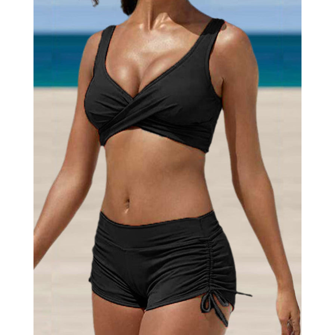 Wijnrode corrigerende dames bikini, comfortabel en stijlvol, perfect voor een zelfverzekerde zomerlook.