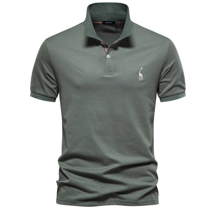Heren katoenen poloshirt met verfijnd borduurwerk, comfortabel en stijlvol voor een tijdloze, elegante look.