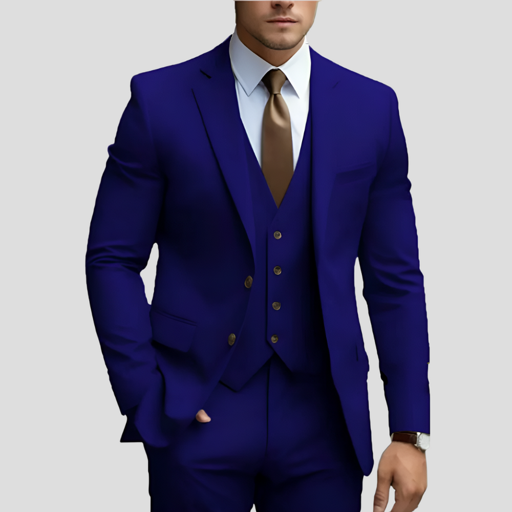 Stijlvol slim fit herenpak, 3-delig, perfect voor gala, feest of bruiloft. Formele herenkleding.