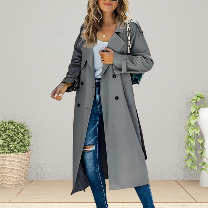 Volledige pasvorm van de trenchcoat in khaki