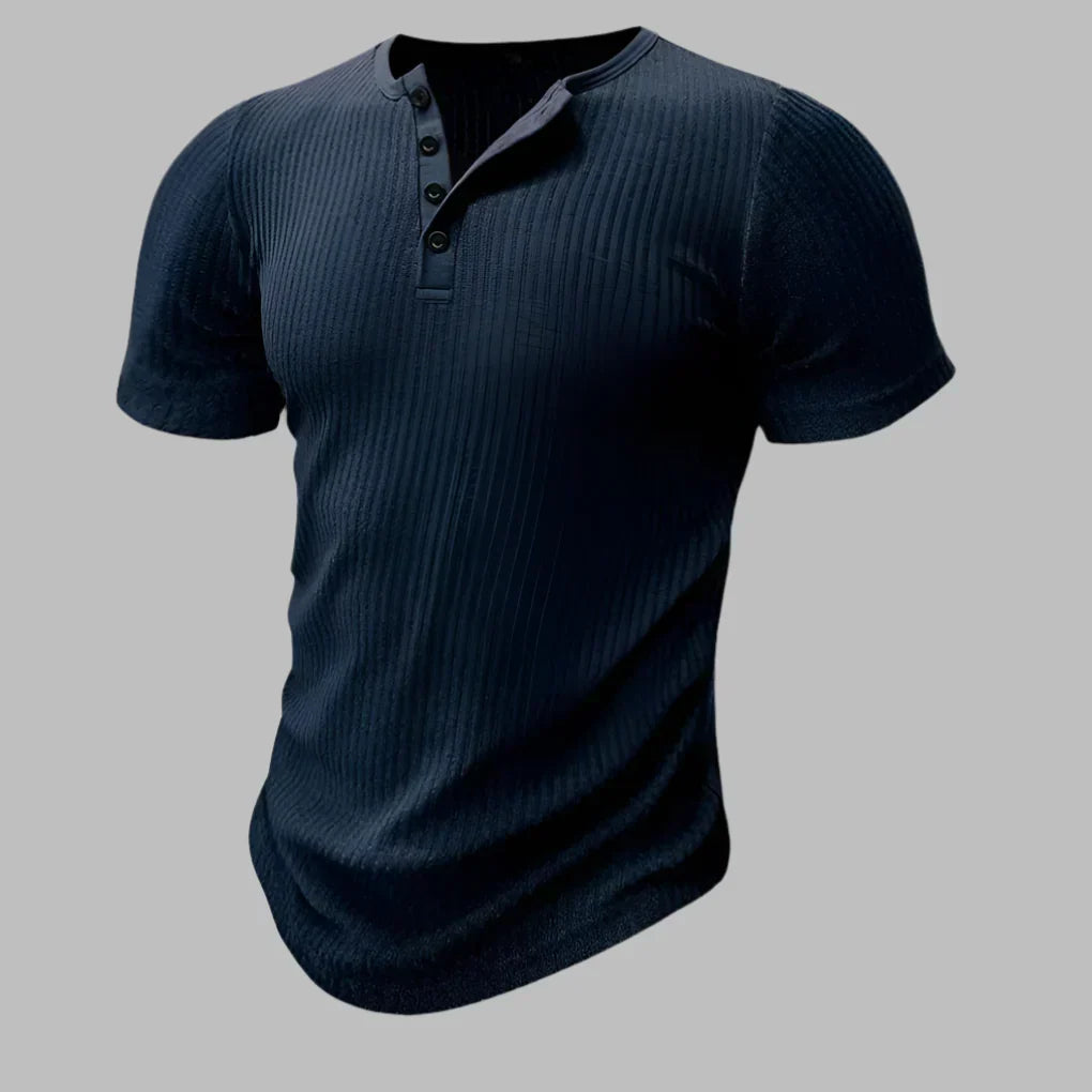 Sportief heren henley shirt in strakke pasvorm voor fitness
