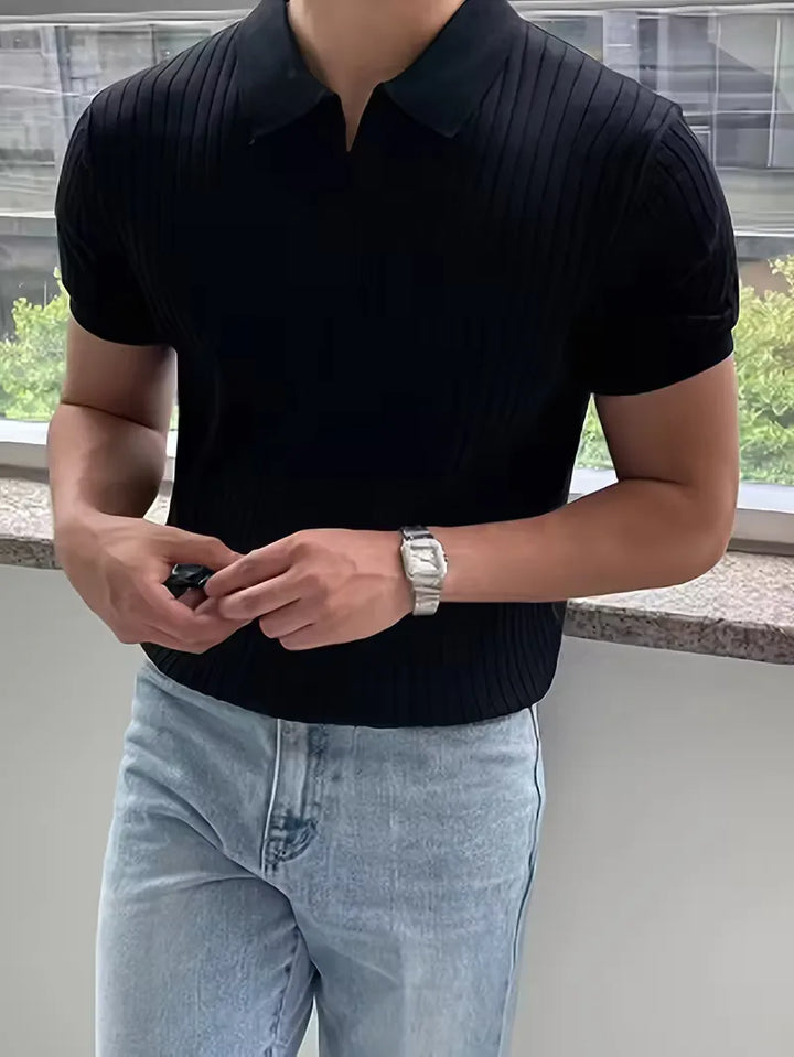 Trendy gebreide polo voor heren voorjaar en zomer