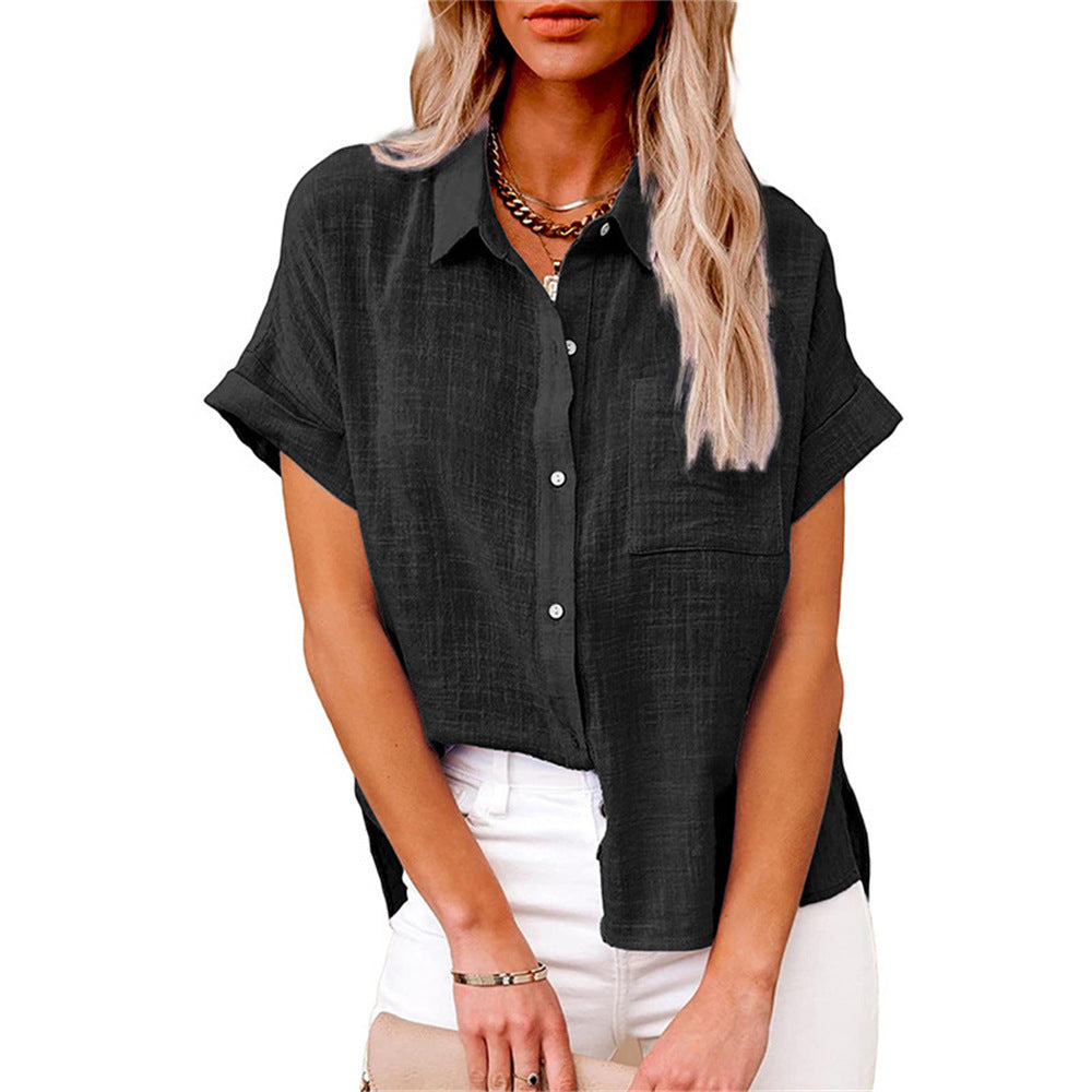 Luchtige Yara dames blouse, comfortabel en effen. Geschikt als strandkleding of dagelijkse zomerse outfit.