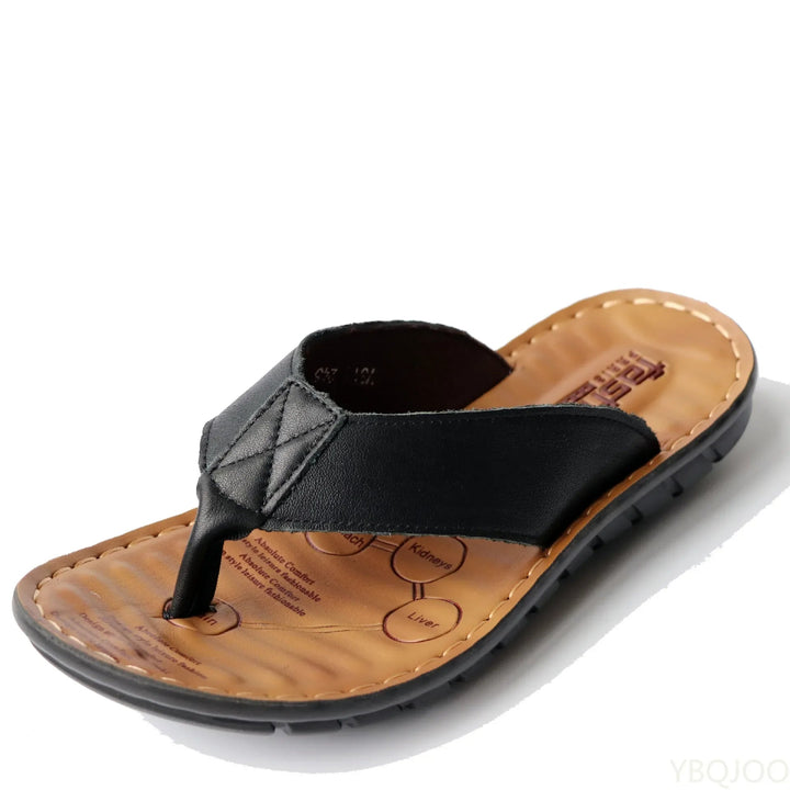 Stijlvolle open heren schoenen; comfortabele zwarte zomer slippers met antislip, perfect voor dagelijks gebruik.