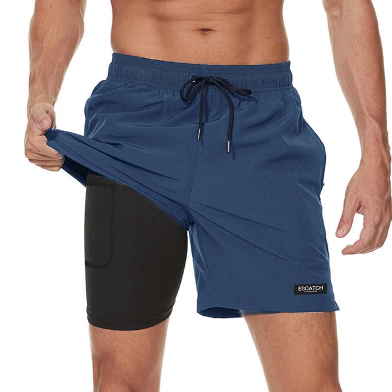 Stijlvolle sportbroek voor heren met elastische tailleband en handige steekzakken