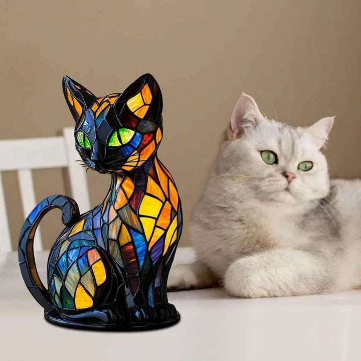 Unieke Lumikat kattenlamp, handgemaakt en lichtgevend. Een perfect decoratief cadeau voor liefhebbers van katten en sfeerlicht.