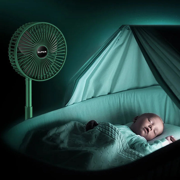 Stille, compacte en oplaadbare USB-tafelventilator voor optimale verfrissing overal.