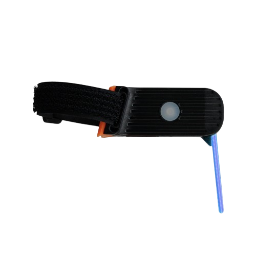 USB oplaadbaar fietsachterlicht Photon Drop gemonteerd op de zadelpen van een fiets.
