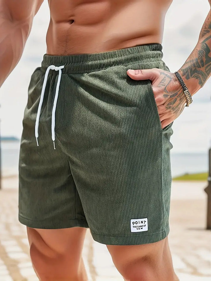 Stijlvolle corduroy herenshorts met rechte pasvorm voor een ontspannen zomer.