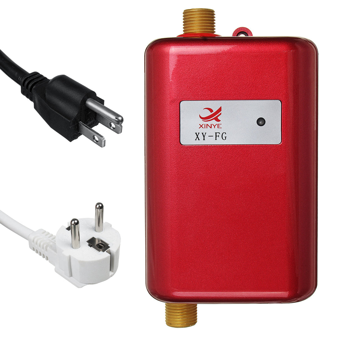 Veilige elektrische tankloze waterverwarmer met EU-stekker voor constante warmwatervoorziening.