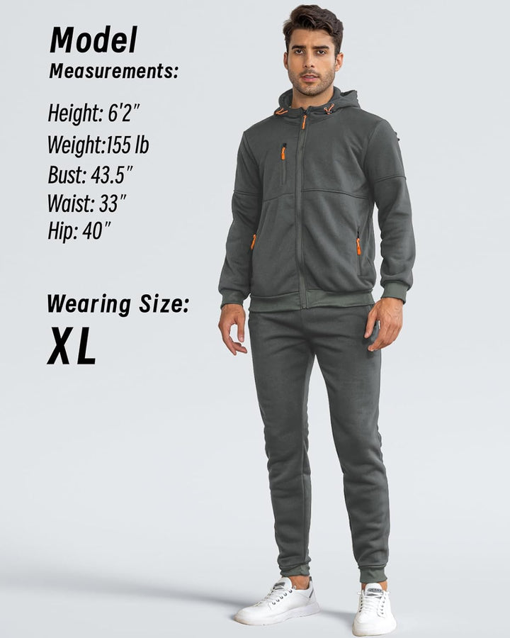 Zwart Jamie trainingspak heren; sportieve look, uitermate comfortabel.