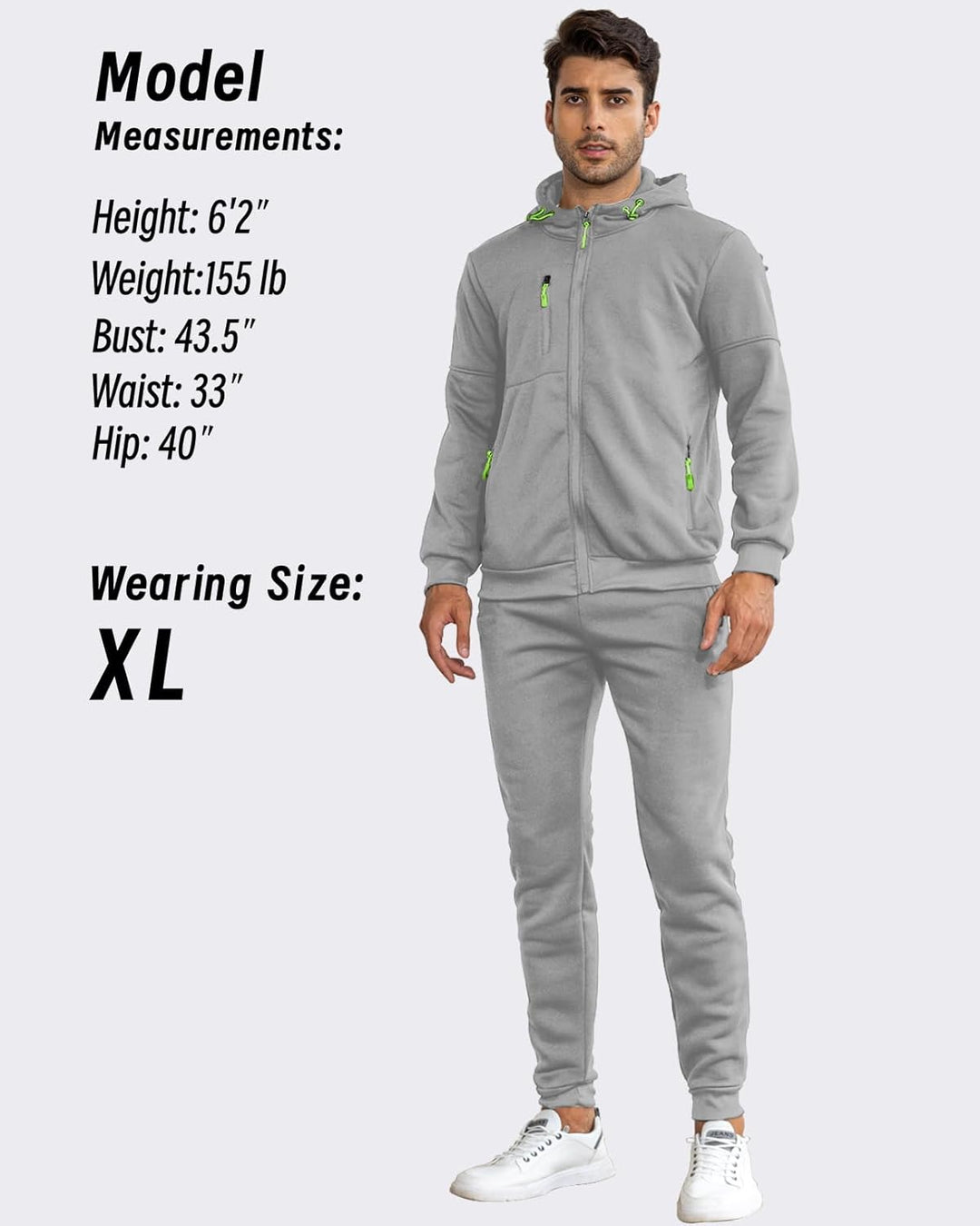 Lichtgrijs Jamie trainingspak; moderne herenmode, perfecte mix van stijl en comfort.