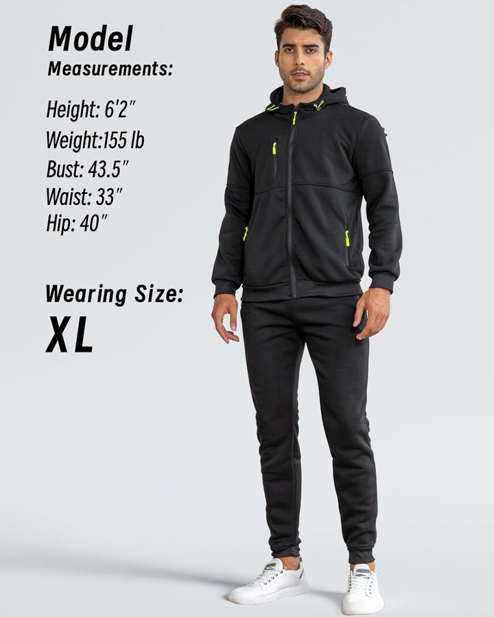 Zwart heren trainingspak Jamie; moderne pasvorm, comfort voor dagelijks gebruik.