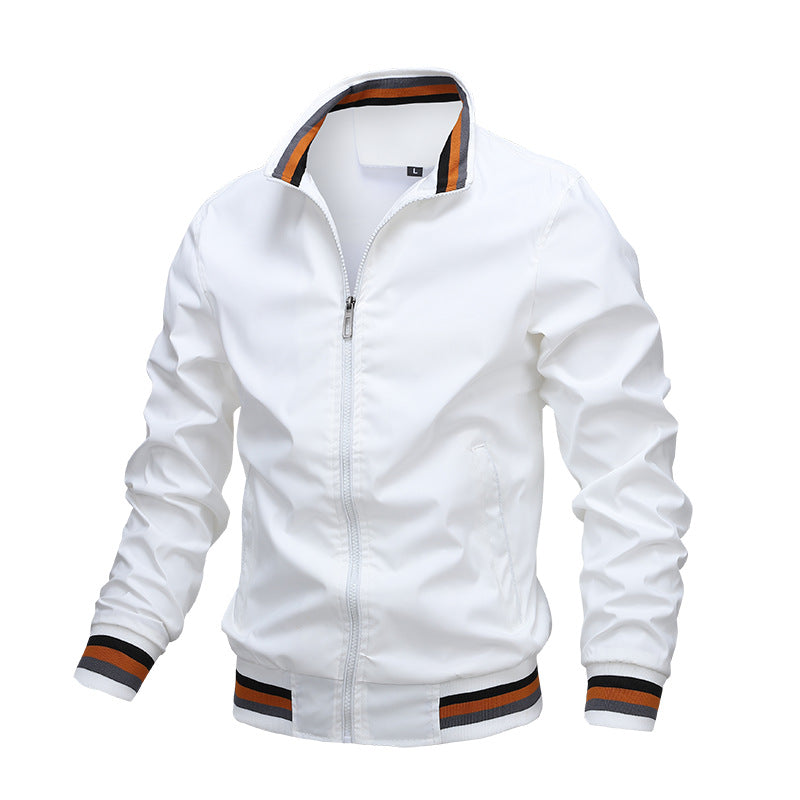 Blauwe heren zomerjas, comfortabel en lichtgewicht zomerjack. Perfect voor lente en zomer, ademende stof.