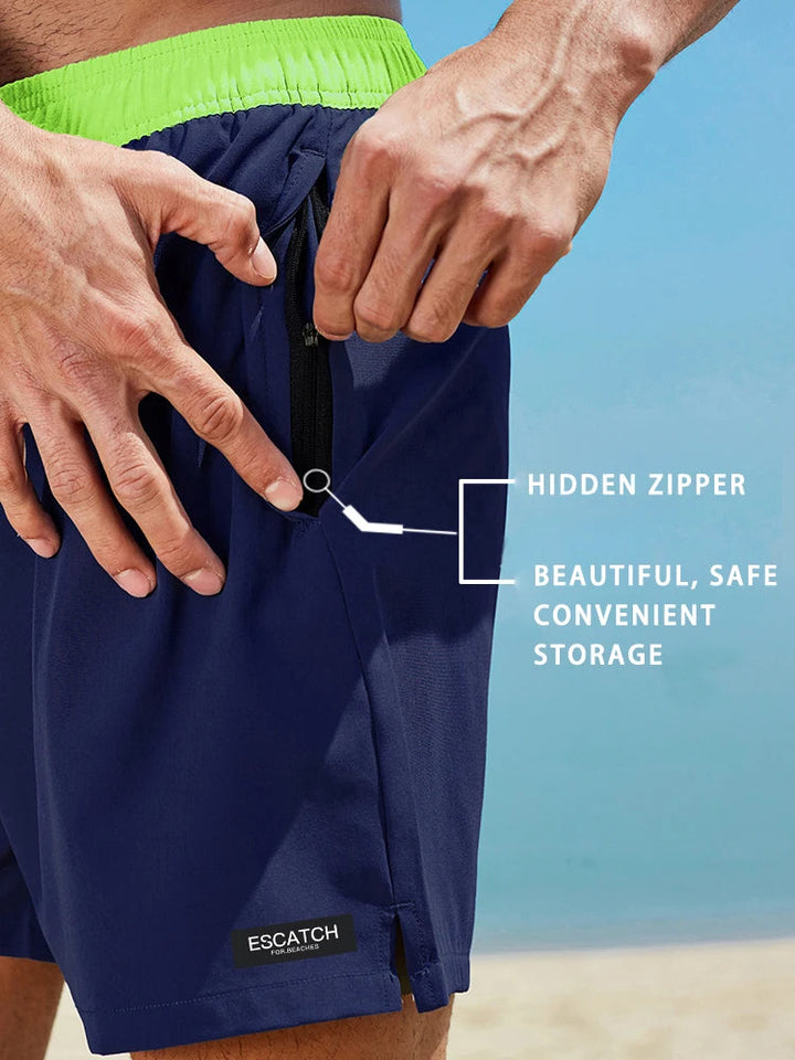 Korte strandshort in effen kleur voor heren, ideaal voor een zomervakantie