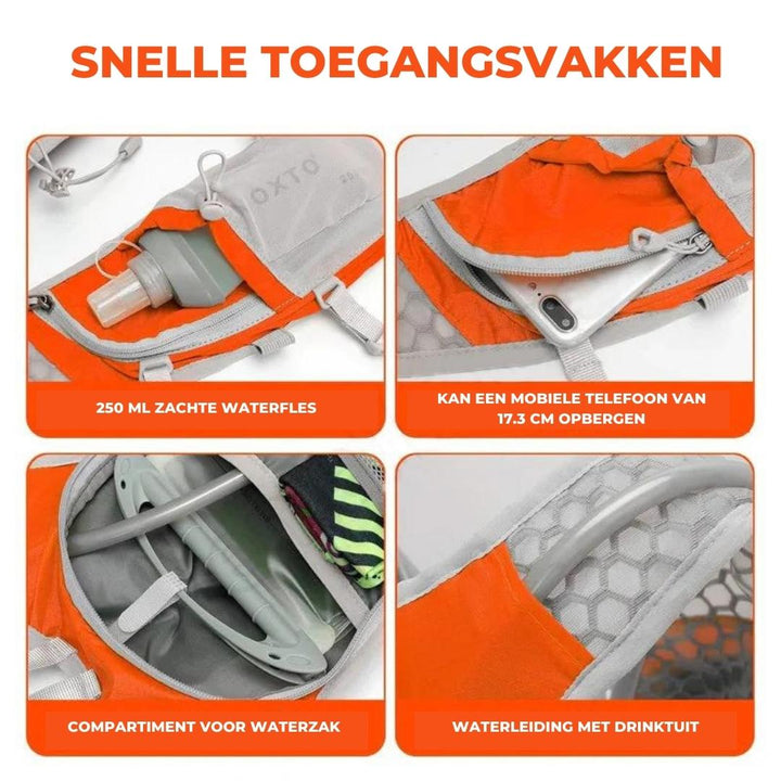 Detailopname van de waterdichte ritssluiting op de outdoor rugzak