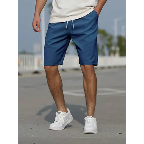 Heren zomer short met hoge taille in marineblauw