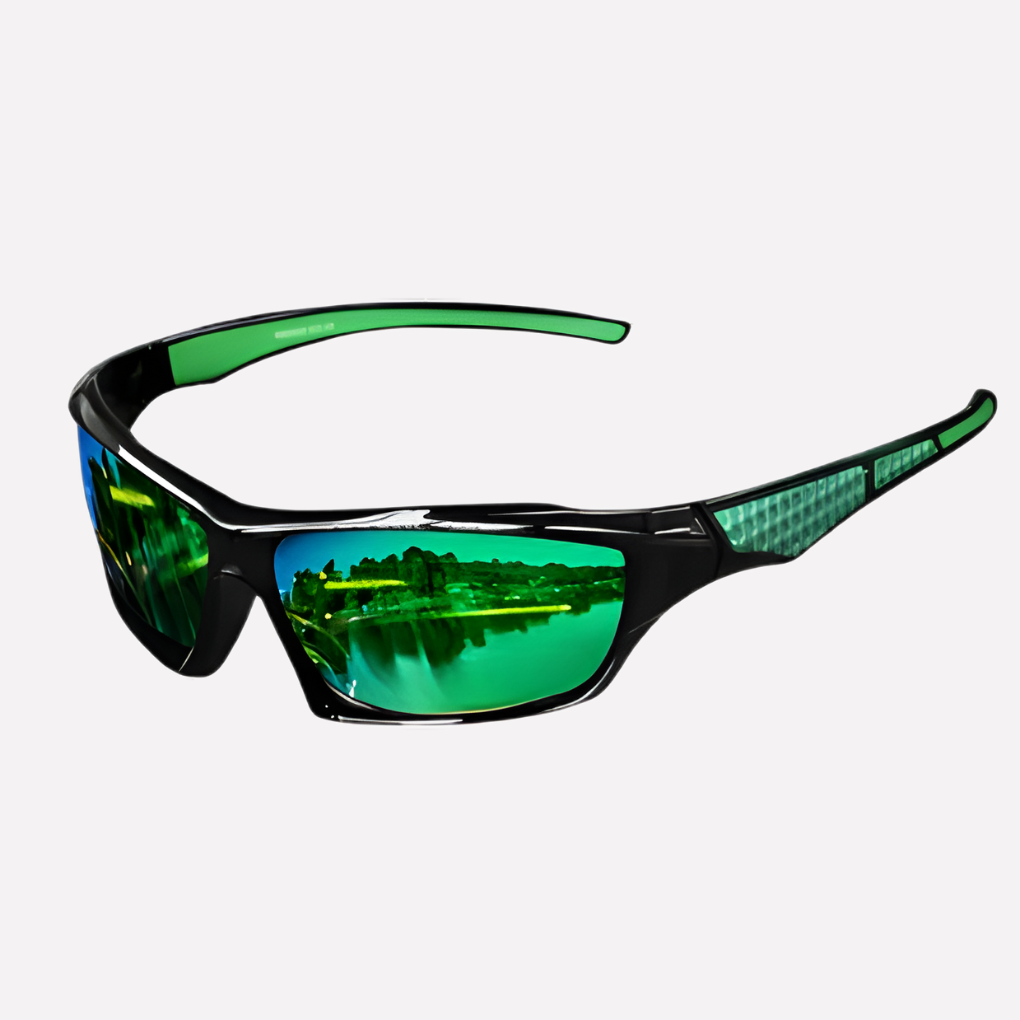 Unisex sportzonnebril met gepolariseerde lenzen en UV400 bescherming in actie