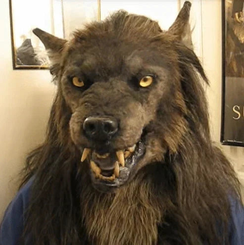 Realistisch griezelig weerwolfmasker voor volwassenen, essentieel voor een compleet Halloween of cosplay kostuum.