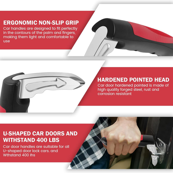 Ergonomische auto instaphulp handgrepen, verhogen comfort en veiligheid; met noodhamer functie.