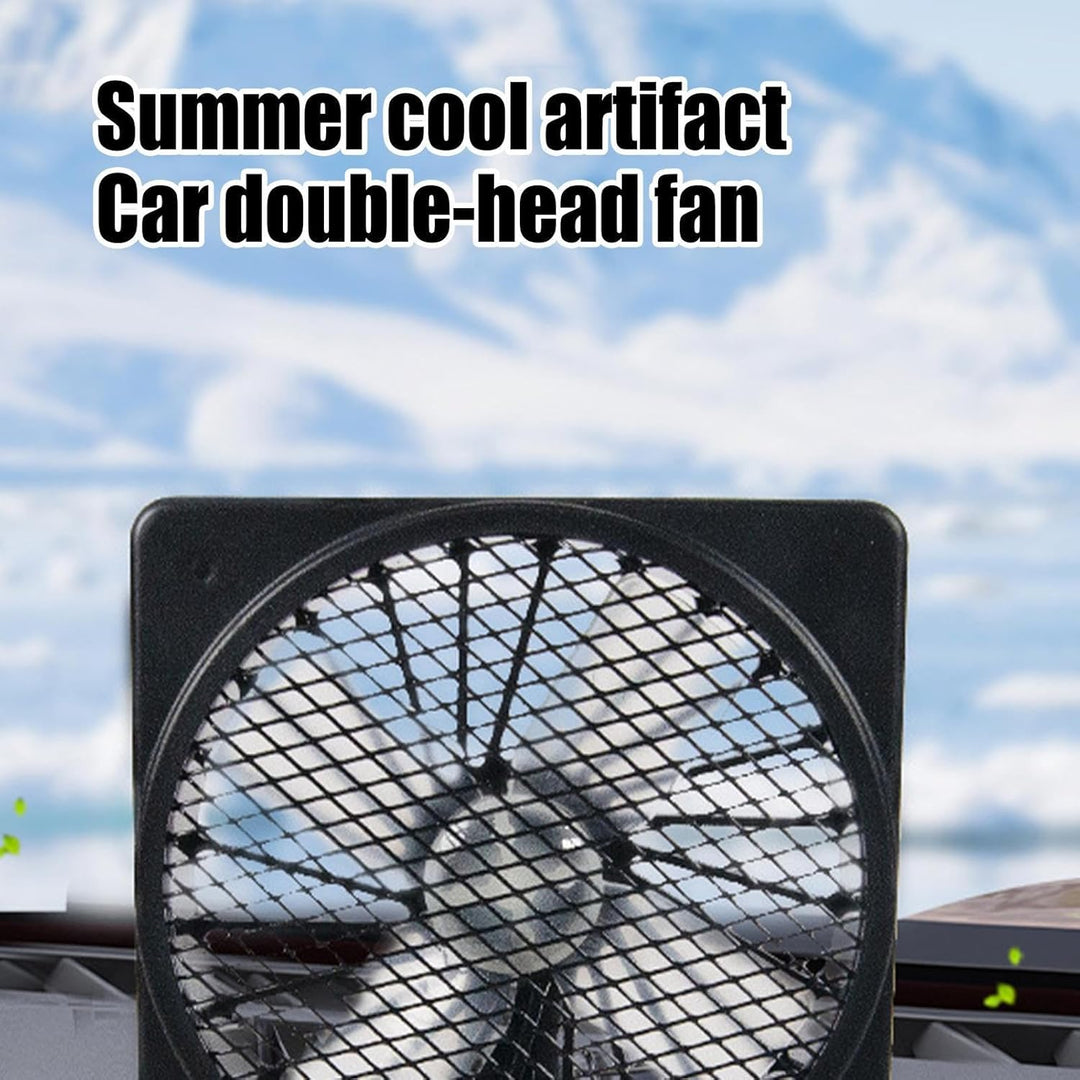 Moderne 12V USB autoventilator, eenvoudig te installeren in elk voertuig. 360° draaibaar voor optimale frisse lucht.