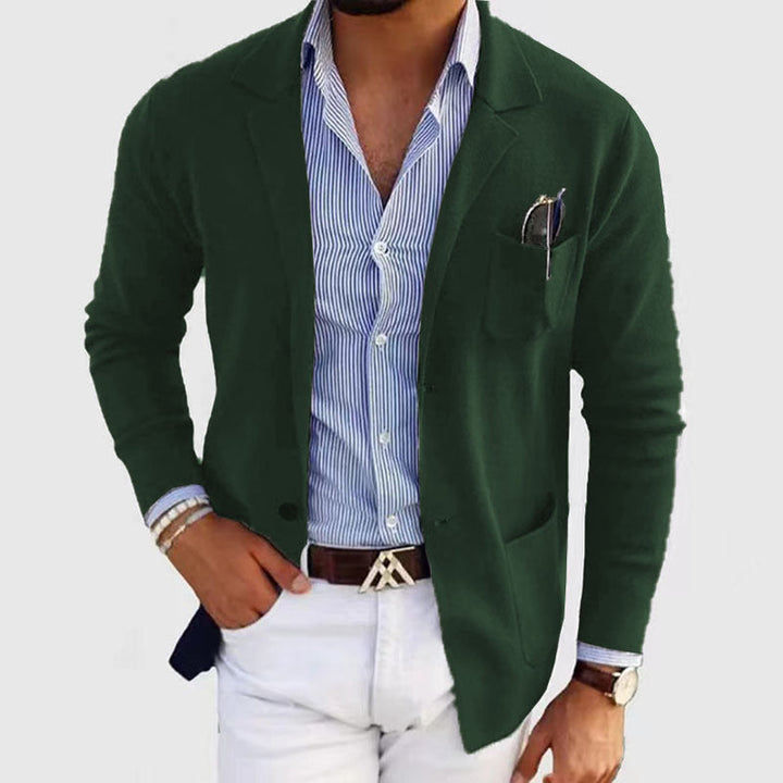 Stijlvolle herenblazer, ideaal voor een smart-casual diner of een ontspannen kantoorlook.