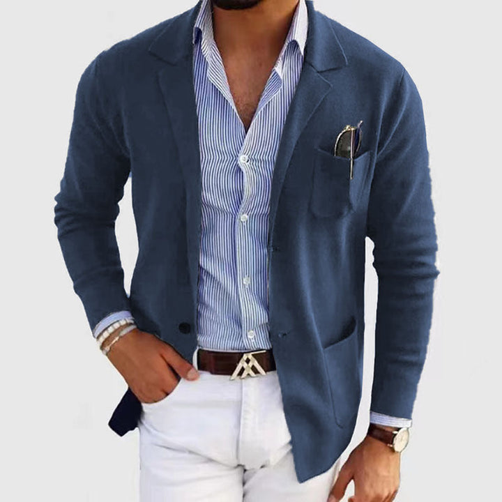 Hoogwaardige heren blazer, duurzaam en stijlvol met casual zakken voor dagelijks gebruik.
