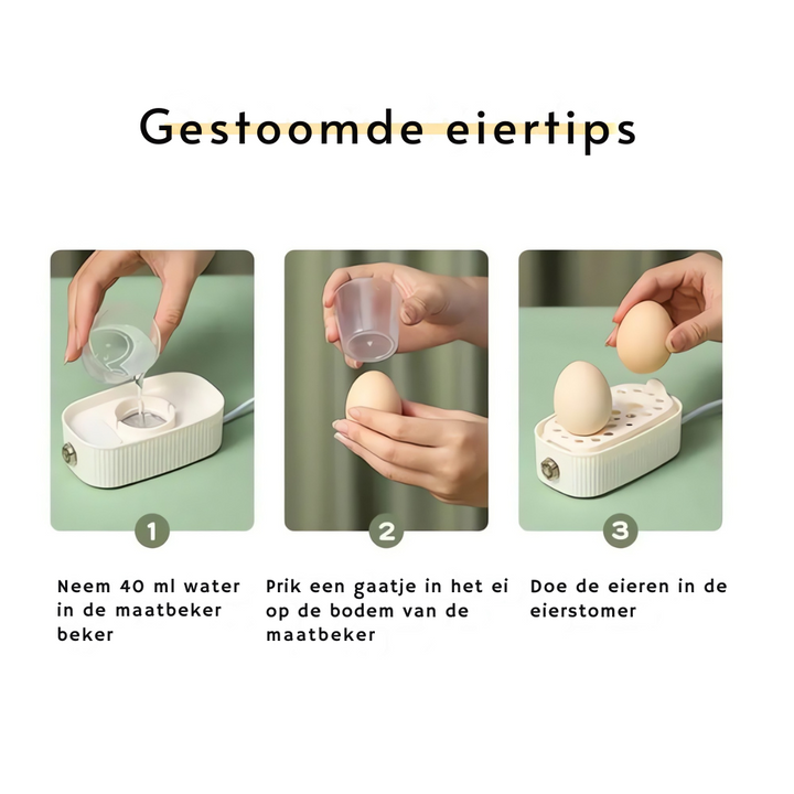 Eenvoudig te gebruiken eierkoker in wit