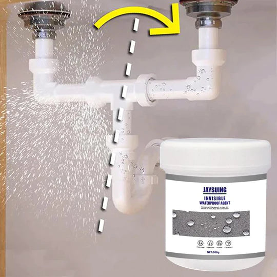 Demonstratie van waterdichte deklaag bij een lekke waterleiding