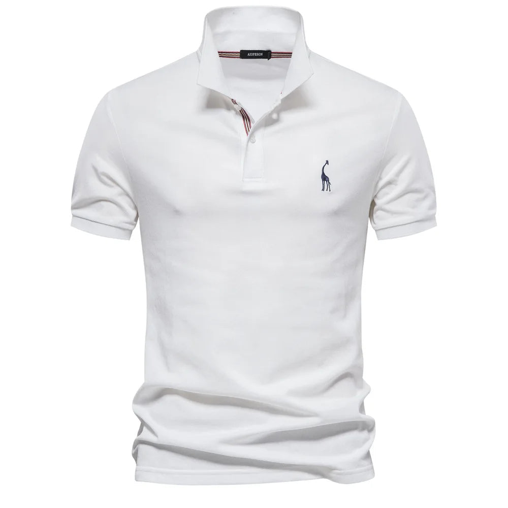 Comfortabel regular fit heren poloshirt van katoen met stijlvol borduurwerk, ideaal voor zomerse dagen.