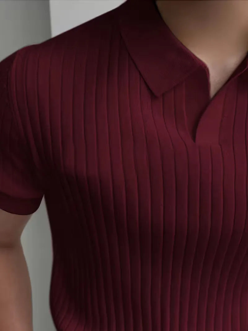 Korte mouwen gebreide polo voor heren in smart casual stijl