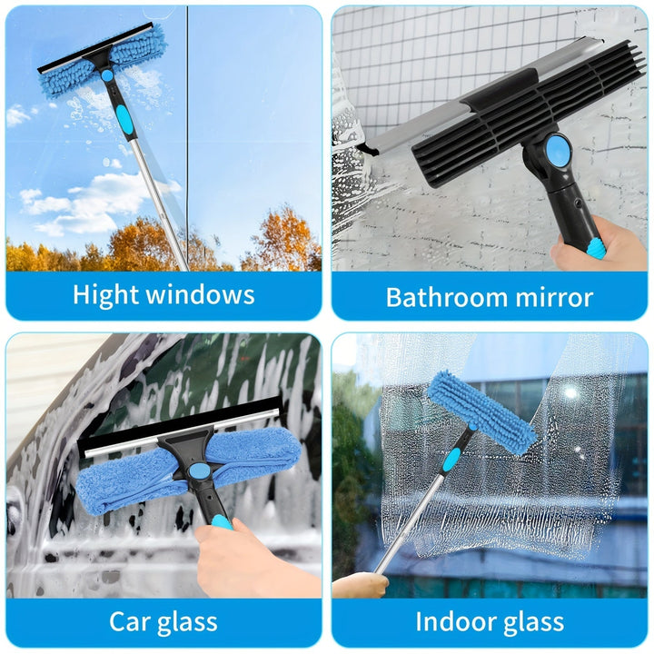 Verpakking van de professionele telescopische raamreiniger met alle accessoires.