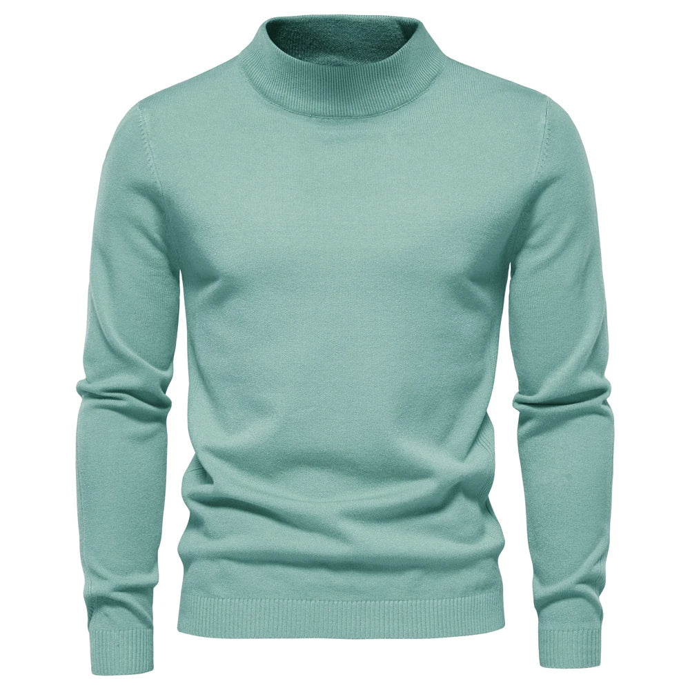 Modieuze herenmode coltrui in beige kleur, zacht materiaal