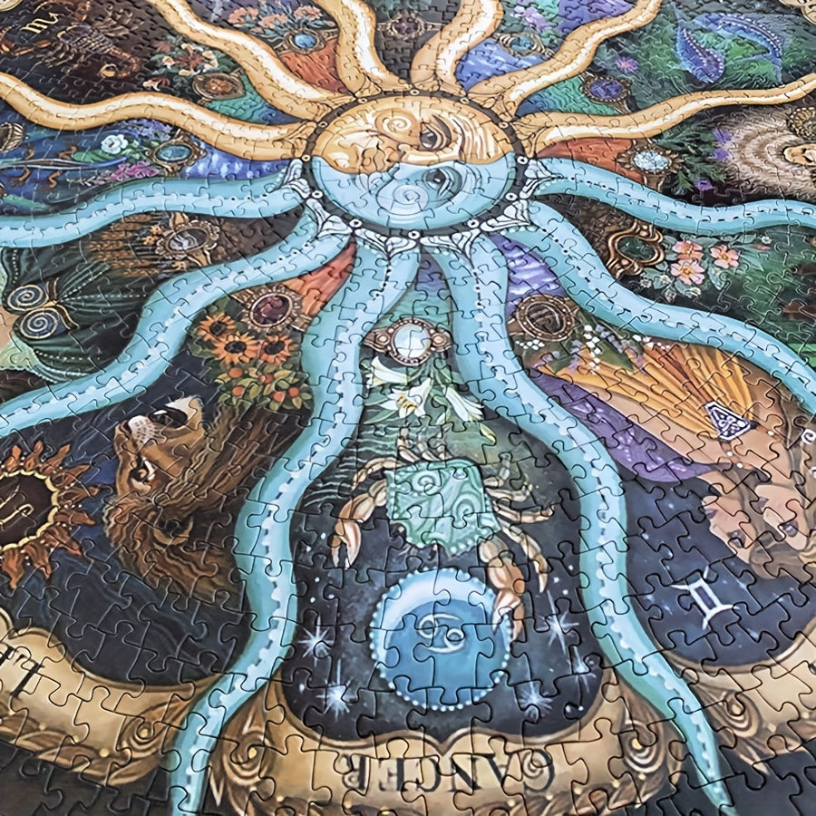 Ontspannende 1000-delige ronde puzzel met sterrenbeelden, perfect voor volwassenen en avonden thuis.