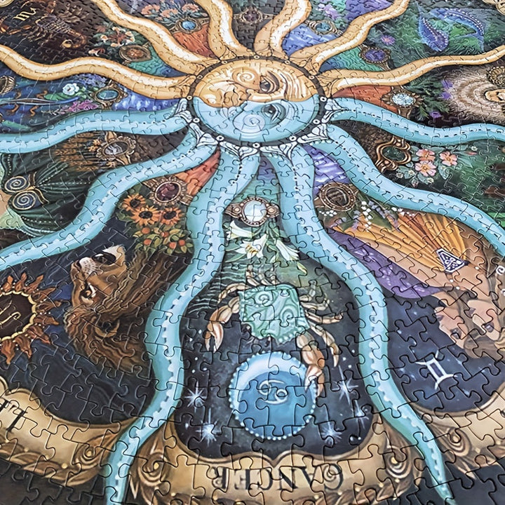 Ontspannende 1000-delige ronde puzzel met sterrenbeelden, perfect voor volwassenen en avonden thuis.