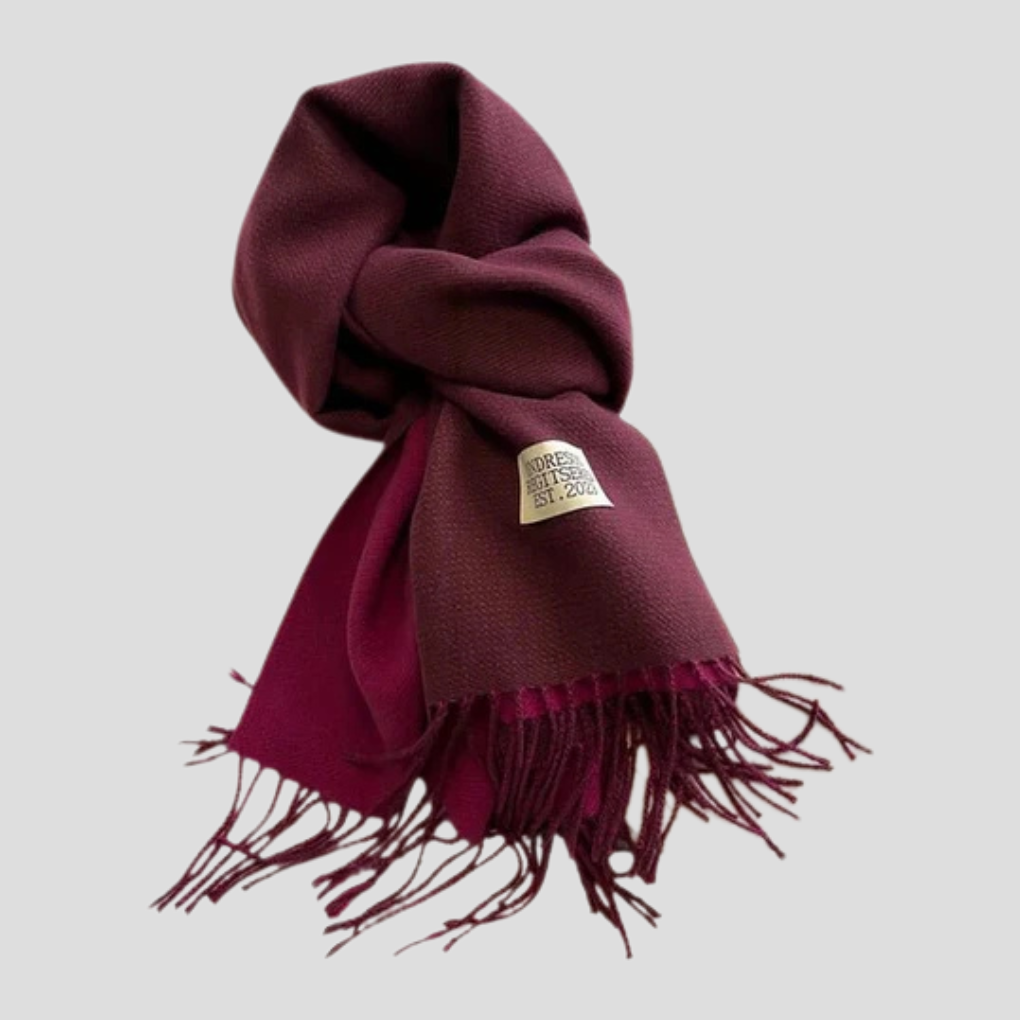 Bordeaux rode winter sjaal voor dames