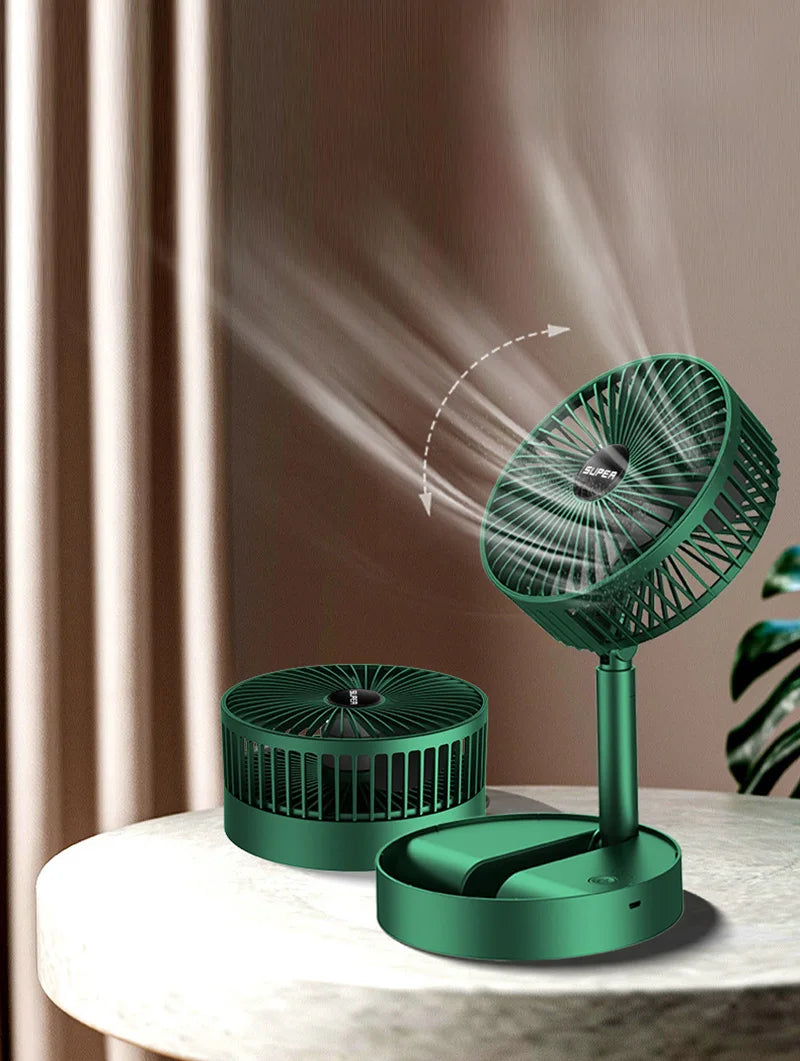 Draagbare opvouwbare USB-ventilator, ideaal voor bureau, thuis of onderweg.
