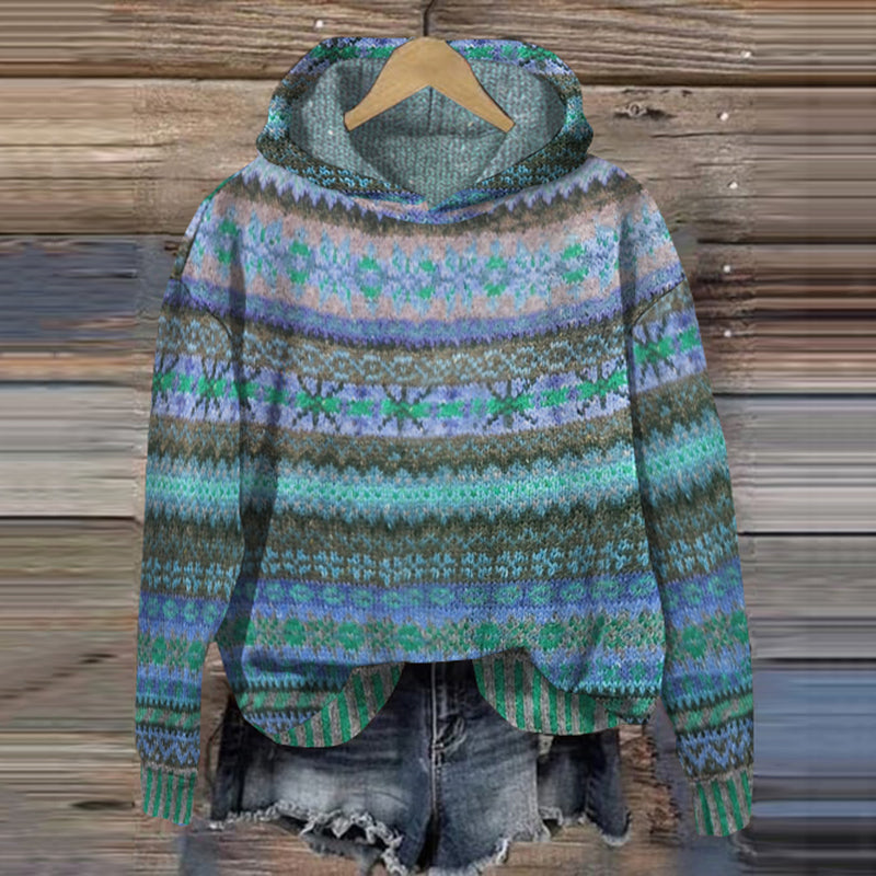 Stijlvolle dameshoodie met authentiek Noors design, zachte en warme wintertrui voor comfortabele casual mode.
